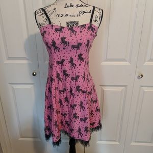 Pink Unicorn Carousel Print Dress, Super Stretchy!